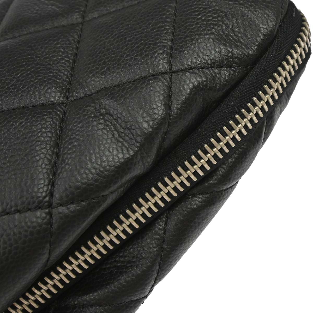 Chanel 2011 Black Caviar Skin Chain Expandable Tote Bag