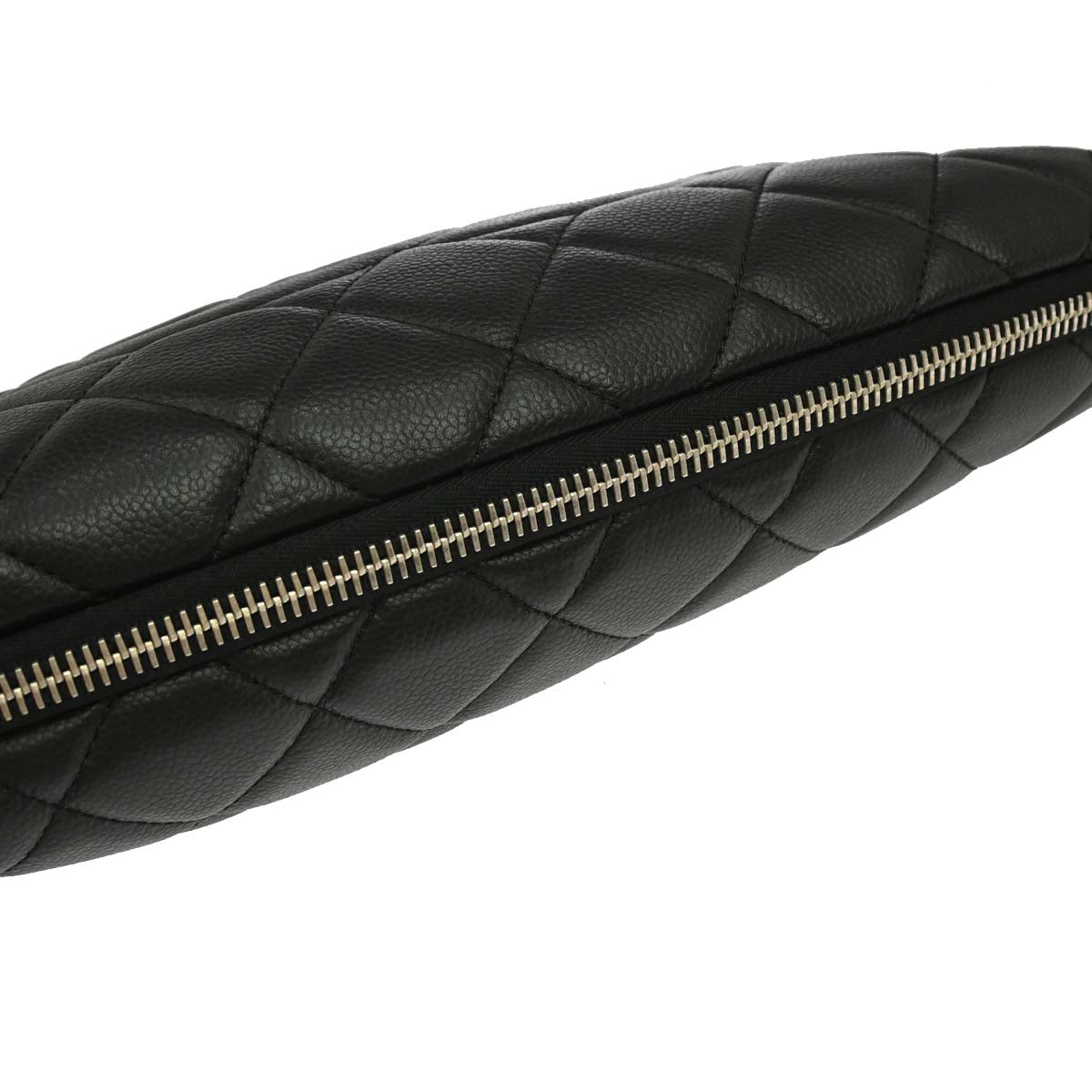 Chanel 2011 Black Caviar Skin Chain Expandable Tote Bag