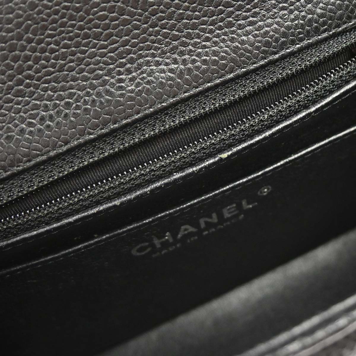 Chanel 2013-2014 Black Caviar Skin Mini Classic Square Flap Shoulder Bag 17