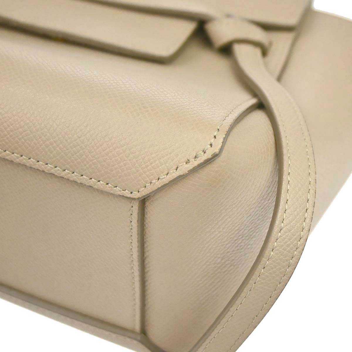Celine Beige Leather Nano Belt Bag 2way Shoulder Handbag