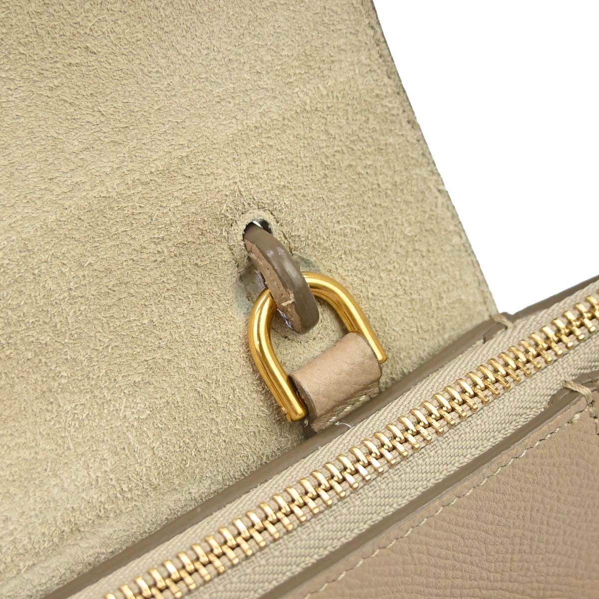 Celine Beige Leather Nano Belt Bag 2way Shoulder Handbag