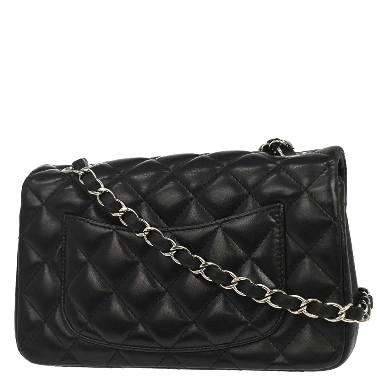 Chanel 2017 Black Lambskin Classic Flap Shoulder Bag