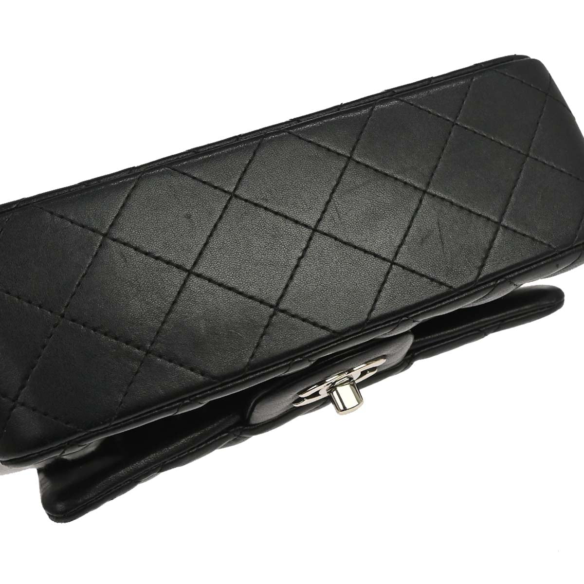 Chanel 2017 Black Lambskin Classic Flap Shoulder Bag