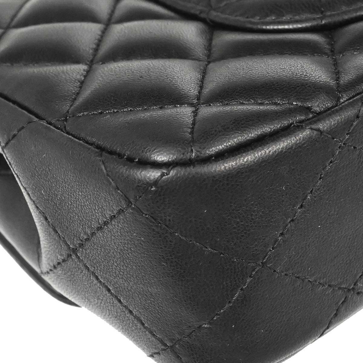 Chanel Black Lambskin East West Shoulder Bag