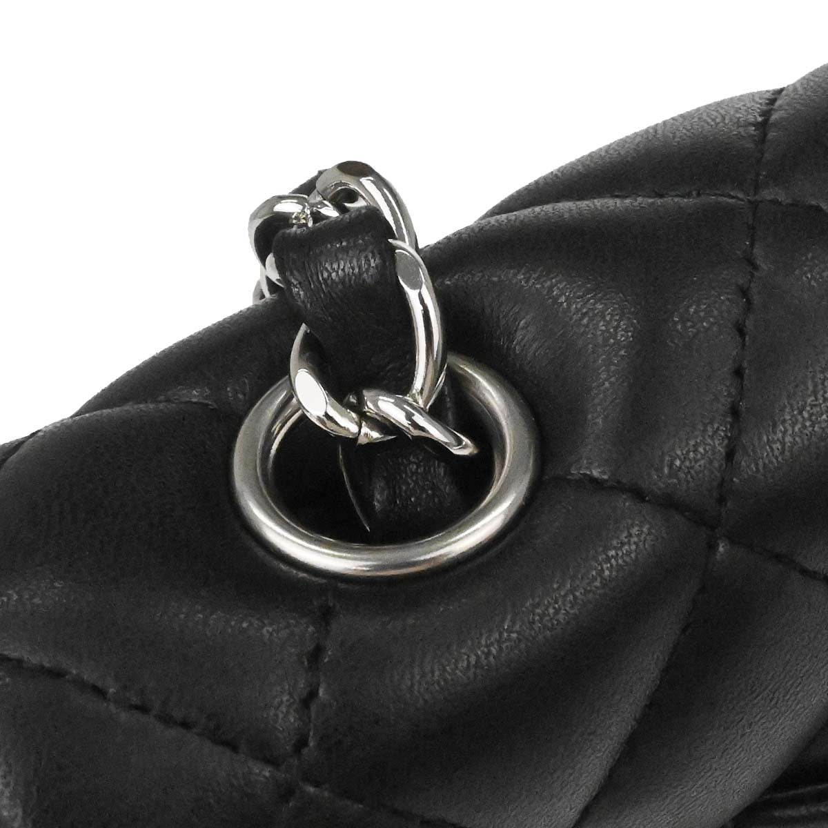 Chanel Black Lambskin East West Shoulder Bag