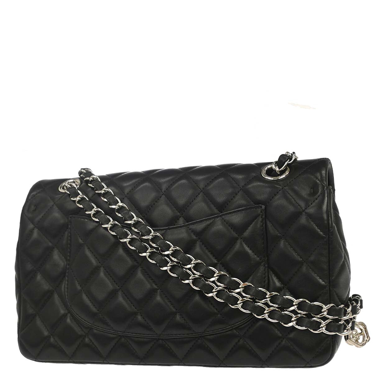 Chanel 2014 Black Lambskin Valentine Single Flap Shoulder Bag