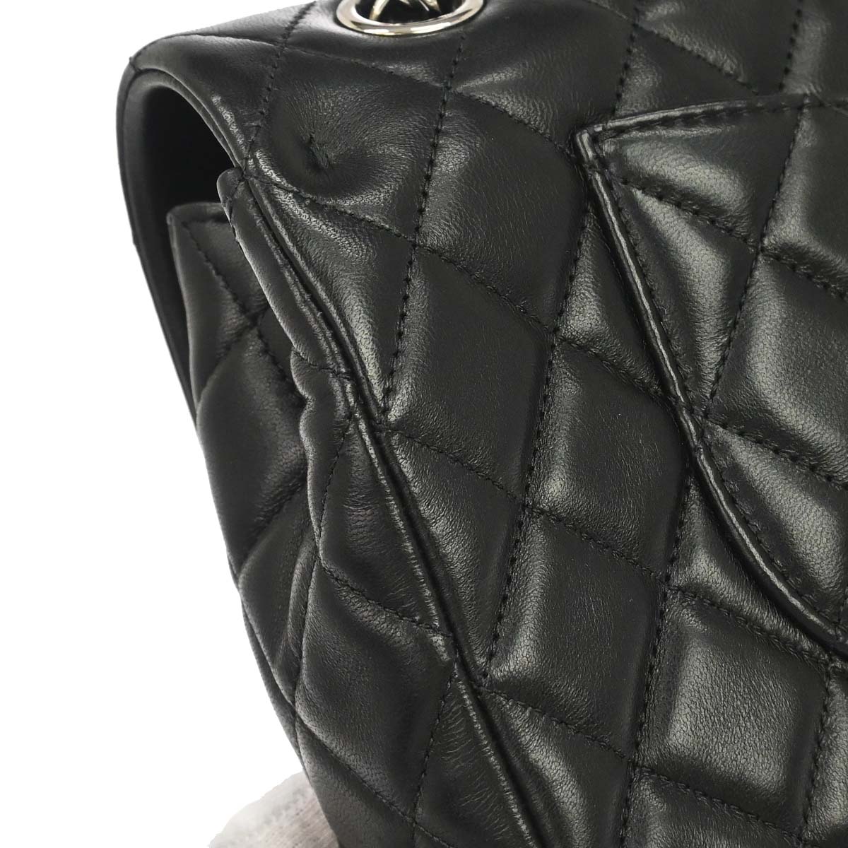 Chanel 2014 Black Lambskin Valentine Single Flap Shoulder Bag