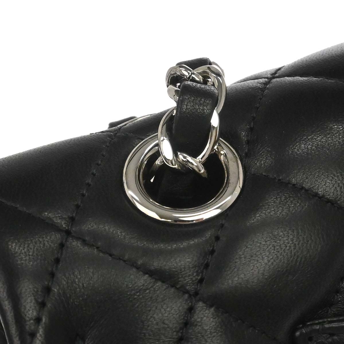 Chanel 2014 Black Lambskin Valentine Single Flap Shoulder Bag