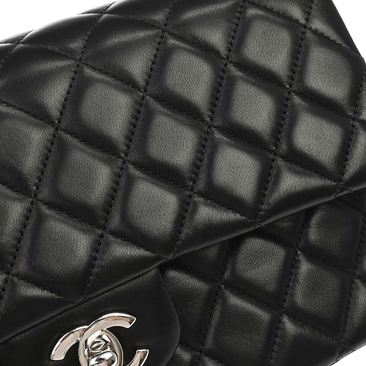 Chanel 2014 Black Lambskin Valentine Single Flap Shoulder Bag
