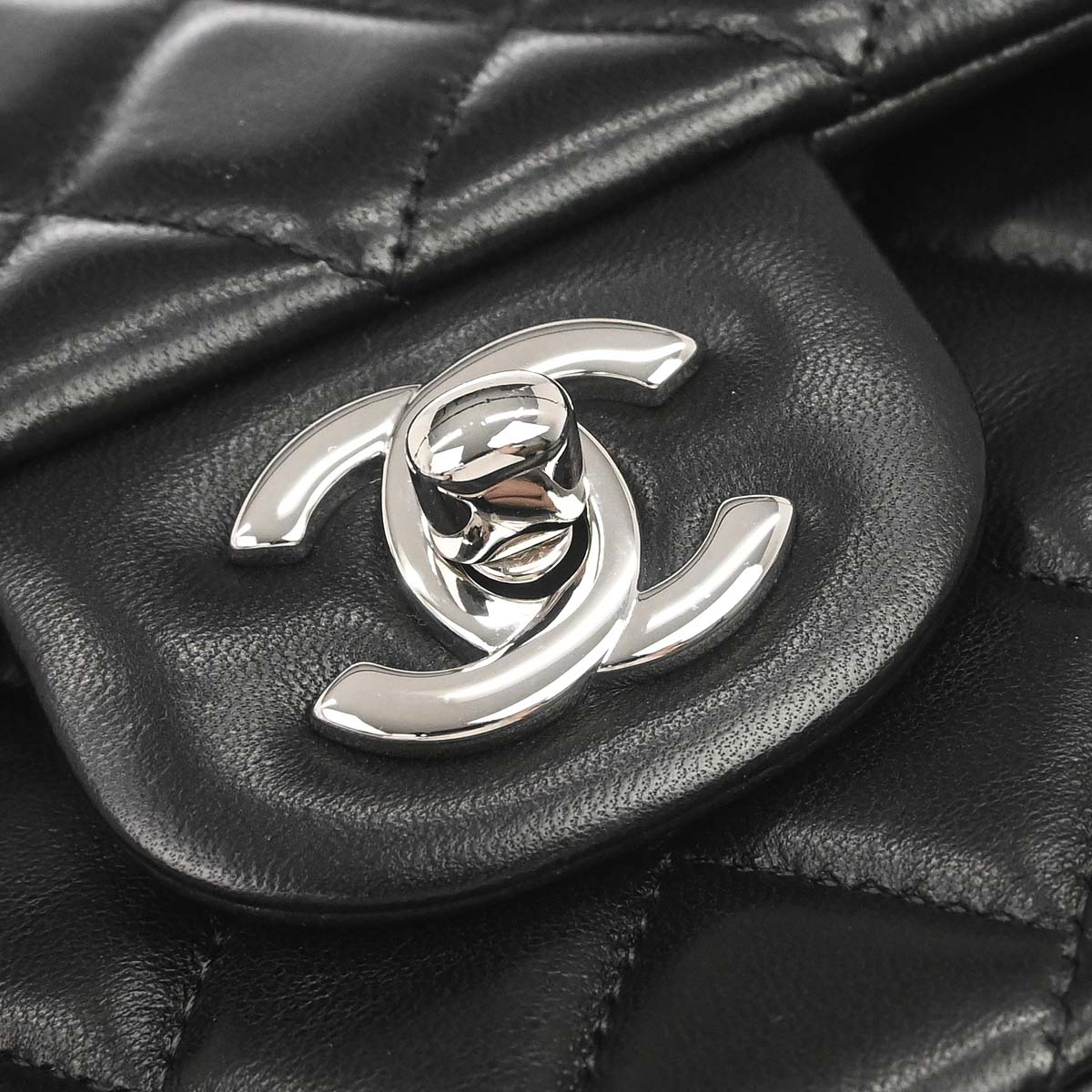 Chanel 2014 Black Lambskin Valentine Single Flap Shoulder Bag