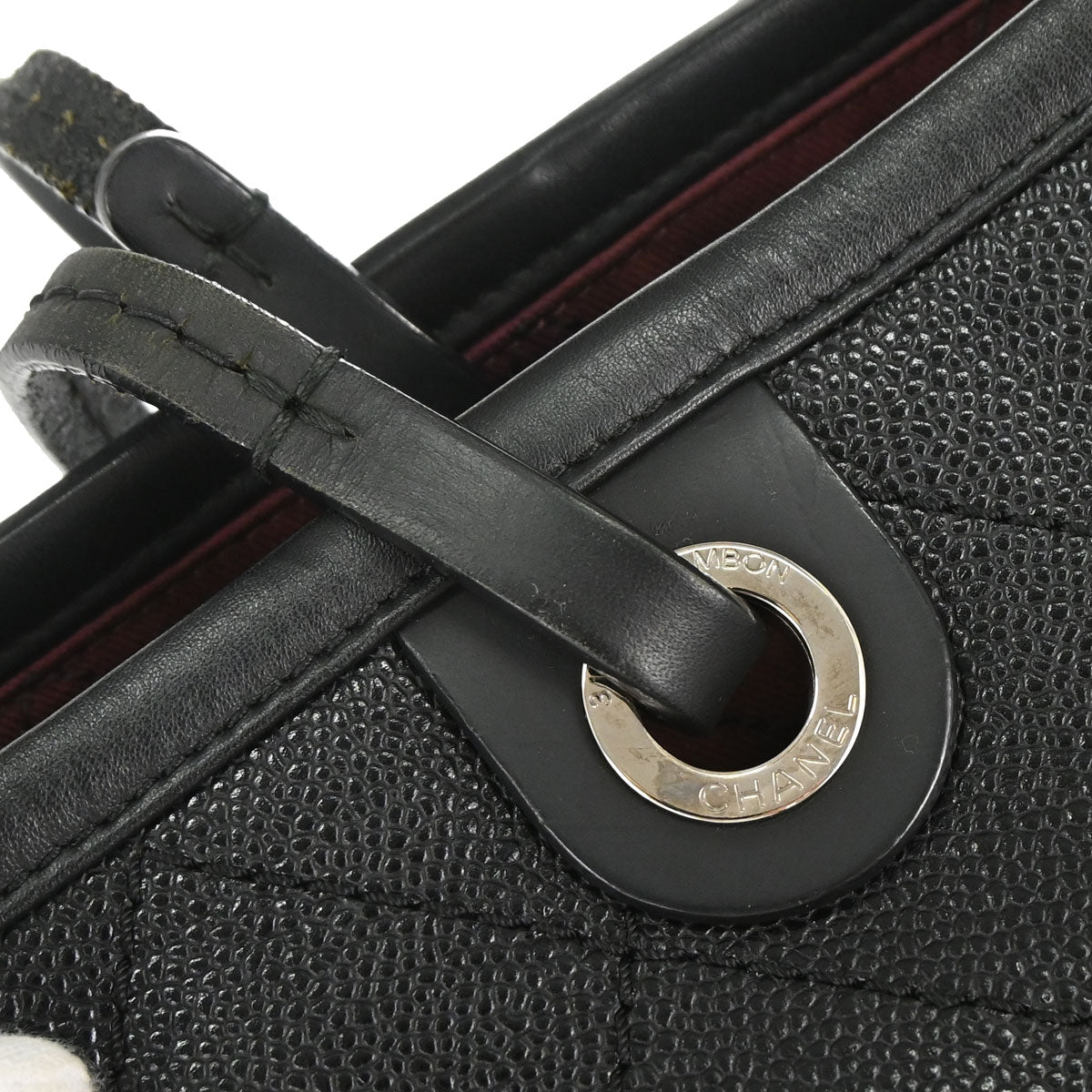 Chanel 2014 Black Caviar Skin On The Road Shopping Fever Tote Bag