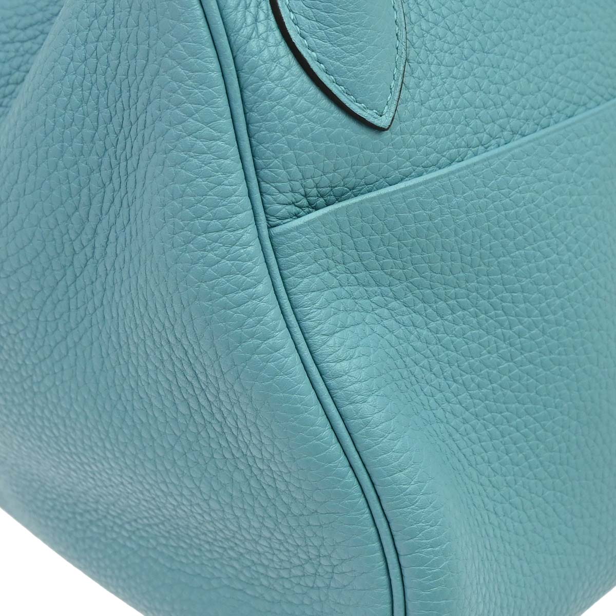 Hermes Bleu Atoll Taurillon Clemence Lindy 34 Shoulder Bag