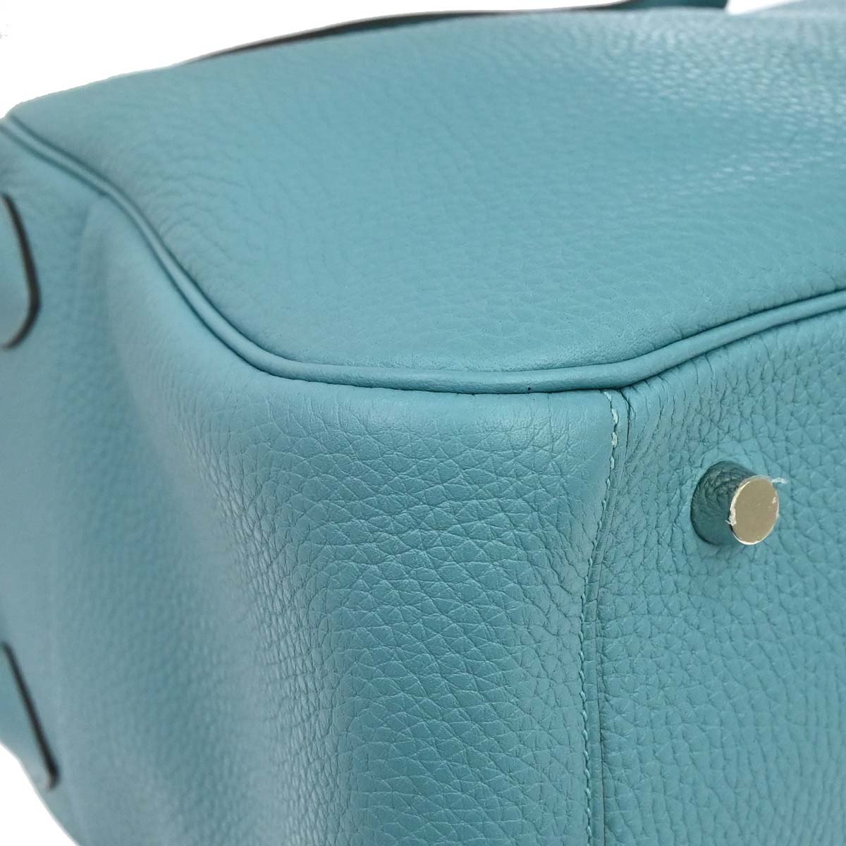 Hermes Bleu Atoll Taurillon Clemence Lindy 34 Shoulder Bag