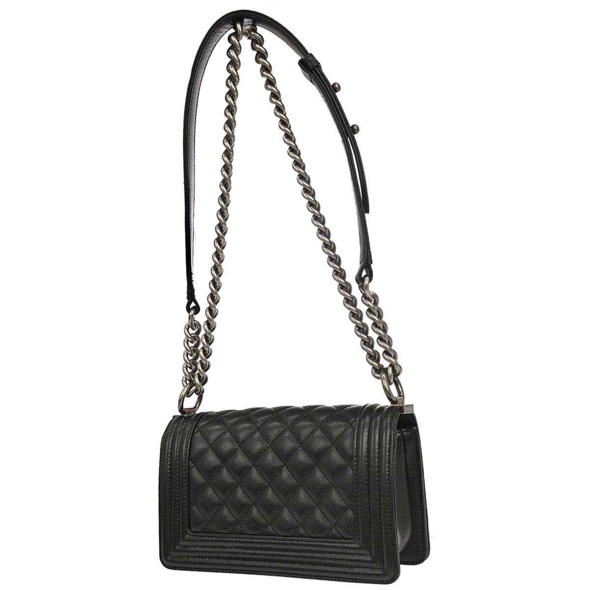 Boy Chanel 2019 Black Caviar Skin Small Chain Shoulder Bag