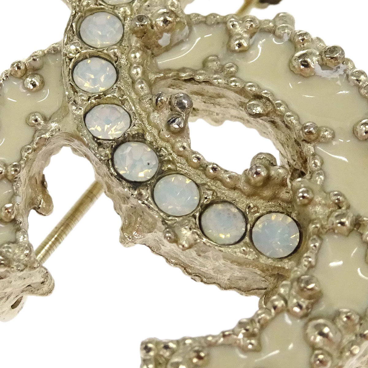Chanel CC Brooch Pin Gold Rhinestone A12C