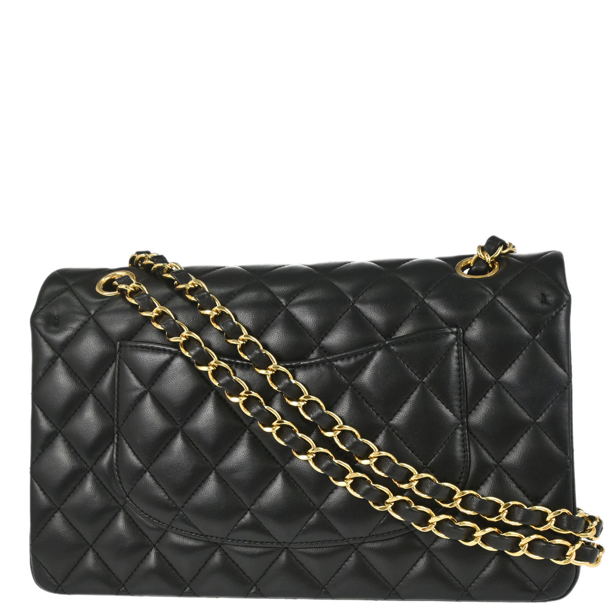 Chanel 2014 Black Lambskin Medium Classic Double Flap Shoulder Bag