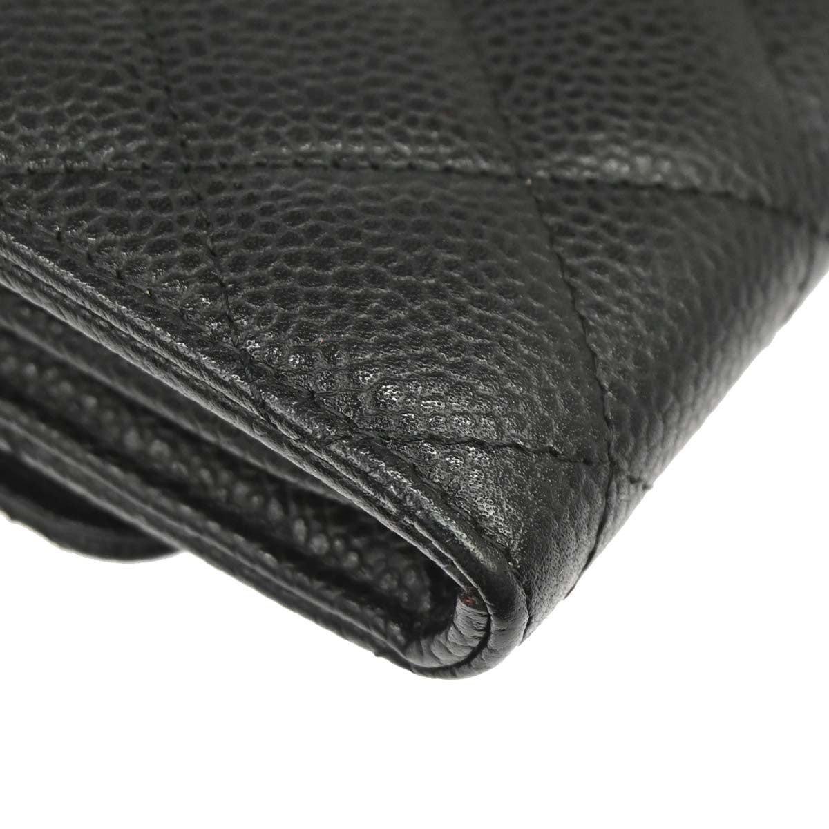 Chanel 2018-2019 Black Caviar Skin Pushlock Long Wallet