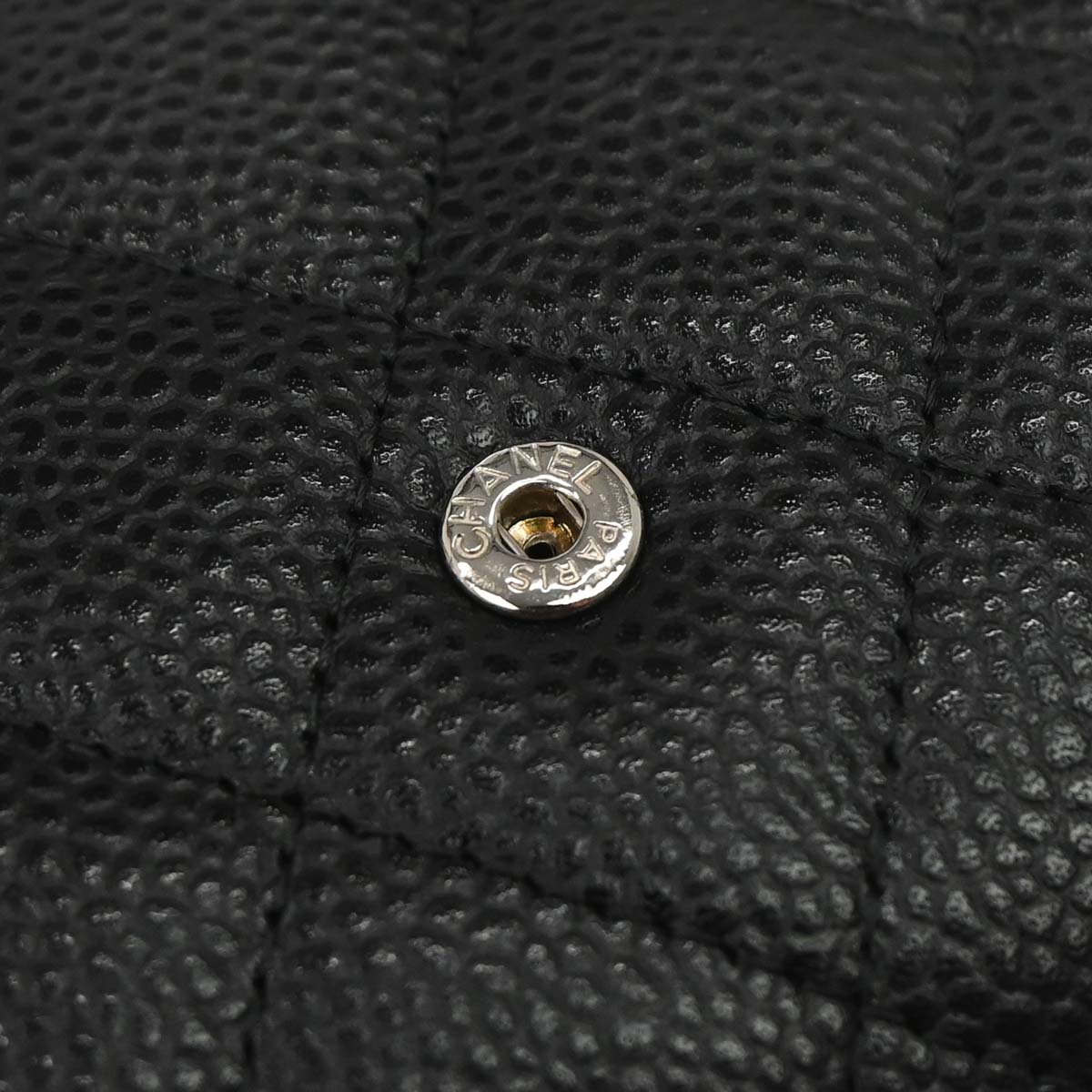 Chanel 2018-2019 Black Caviar Skin Pushlock Long Wallet