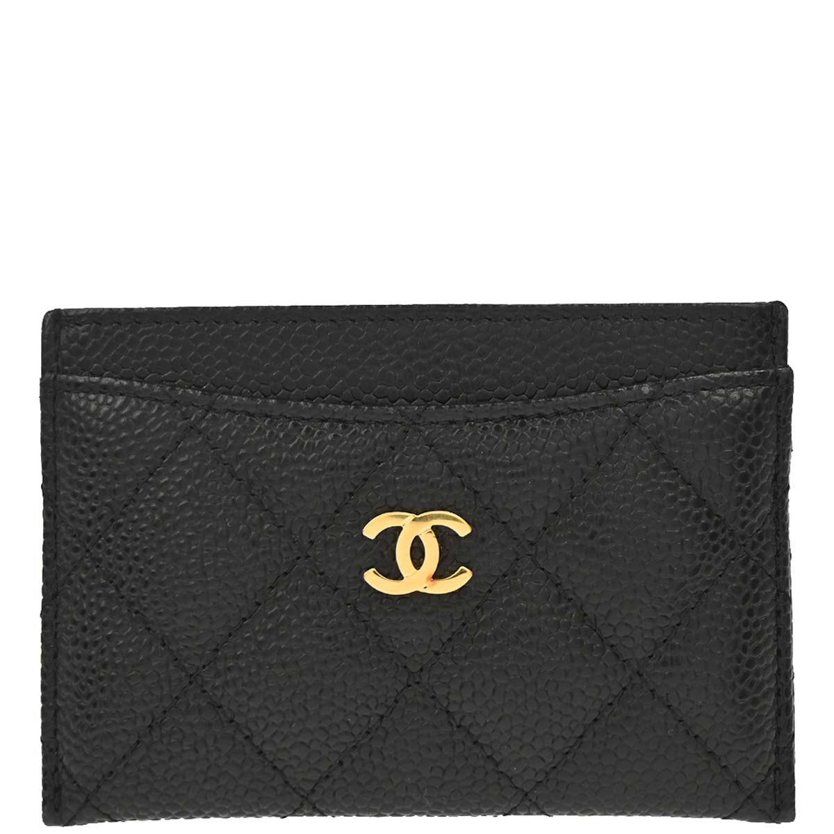 Chanel 2016-2017 Black Caviar Skin Cardholder Small Good
