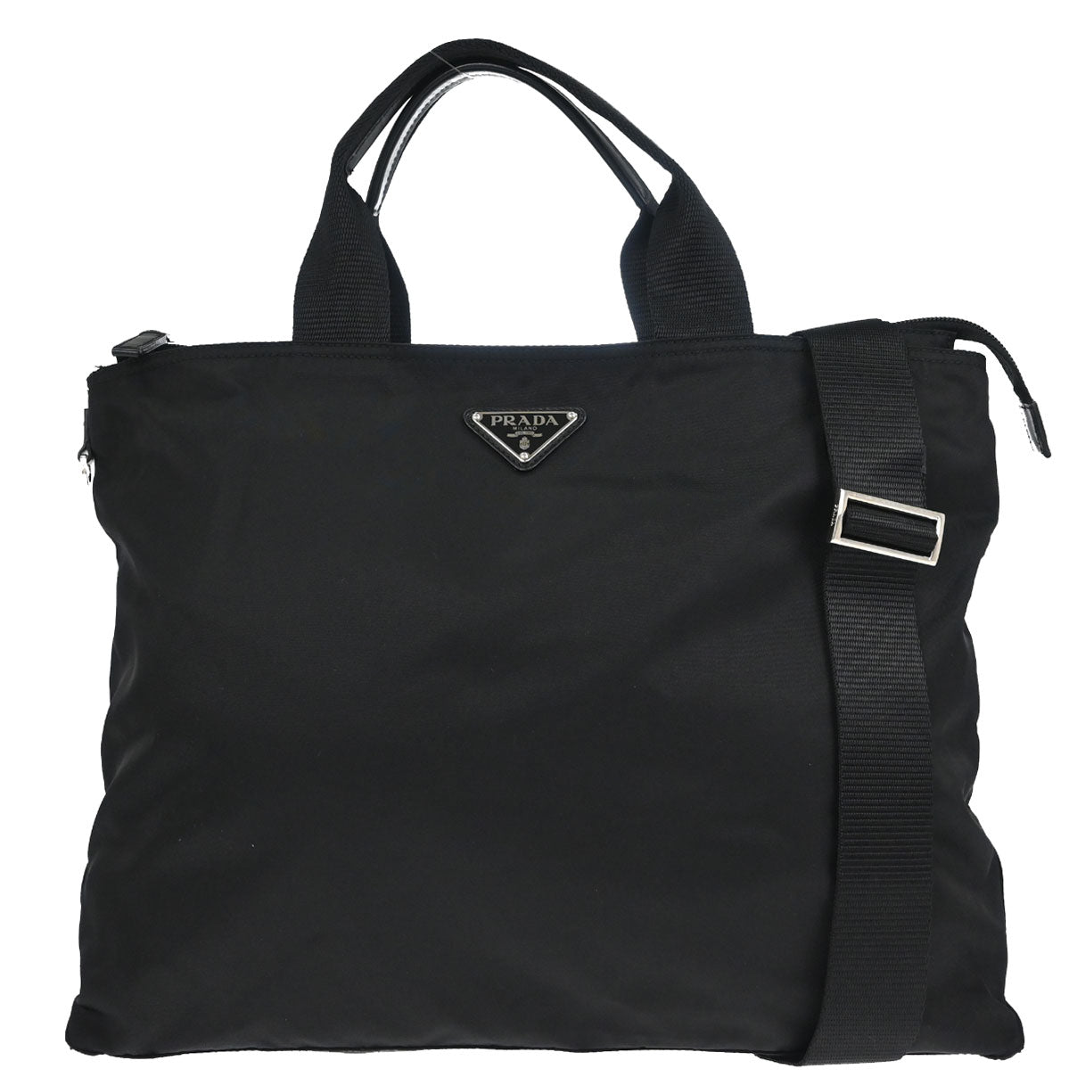 Prada Black Nylon 2way Shoulder Tote Handbag
