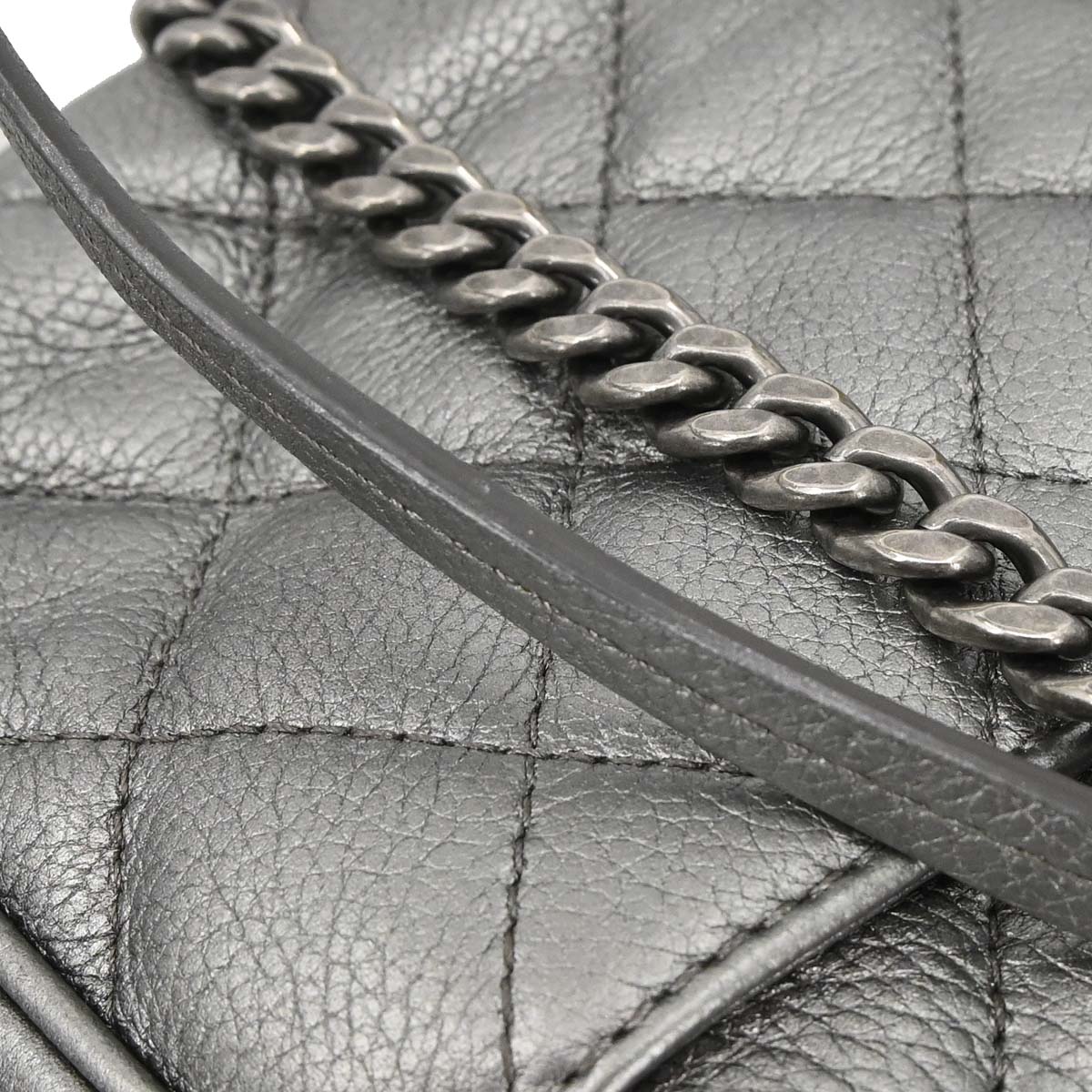 Chanel 2016-2017 Gray Calfskin Casual Pocket Flap Bag Shoulder Bag