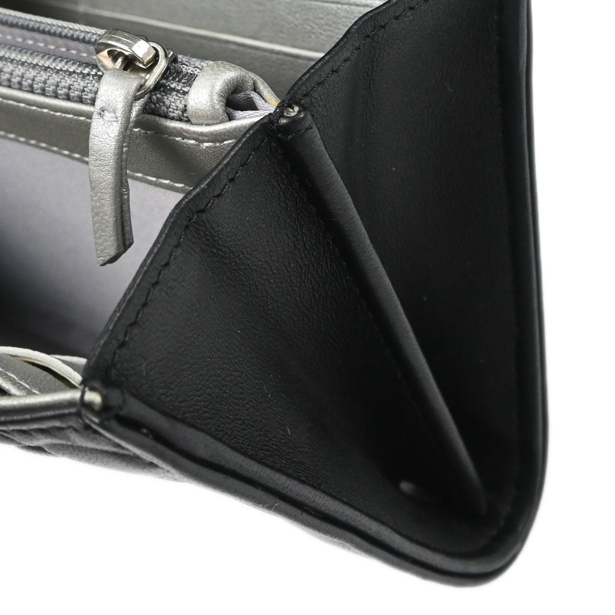 Chanel Black Lambskin Camellia Long Bifold Wallet