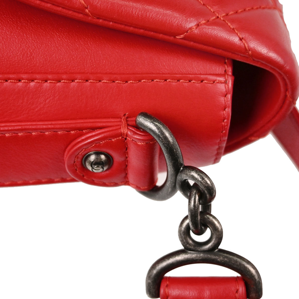Chanel 2017-2018 Red Lambskin Rock My Shoulder Bag