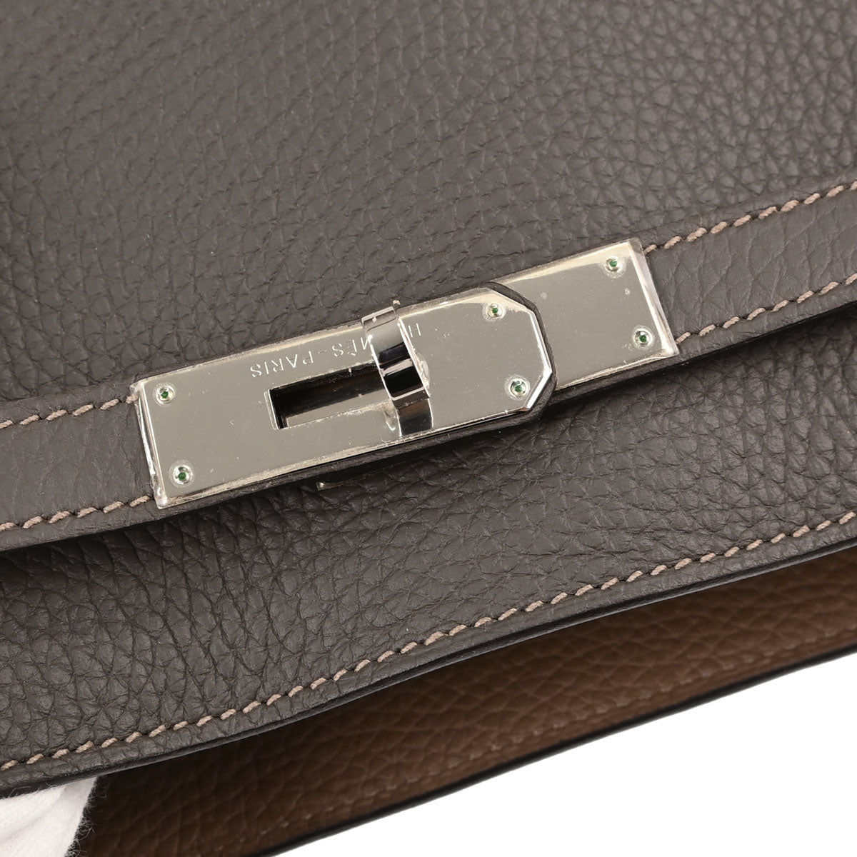 Hermes Etain Taupe Gray Taurillon Verso So Kelly 22 Shoulder Bag