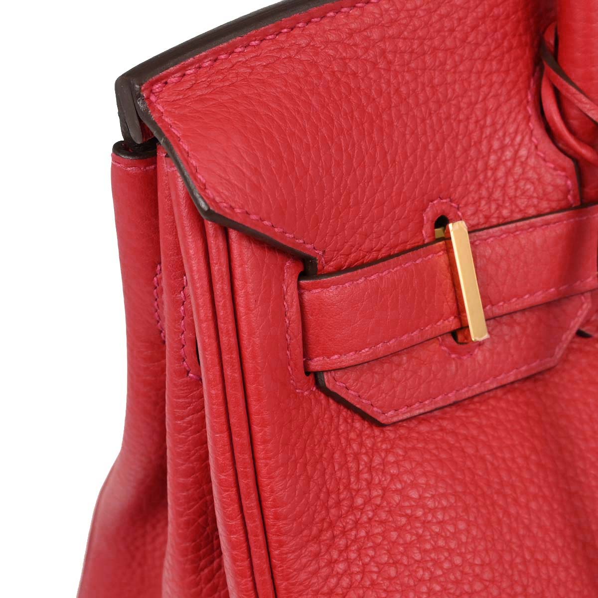 Hermes Rouge Casaque Taurillon Clemence Birkin 30 Handbag