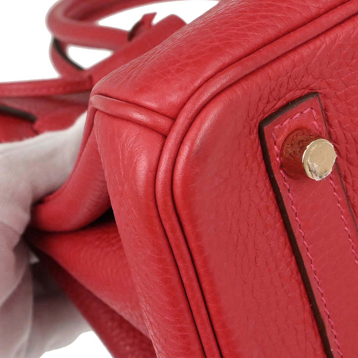 Hermes Rouge Casaque Taurillon Clemence Birkin 30 Handbag