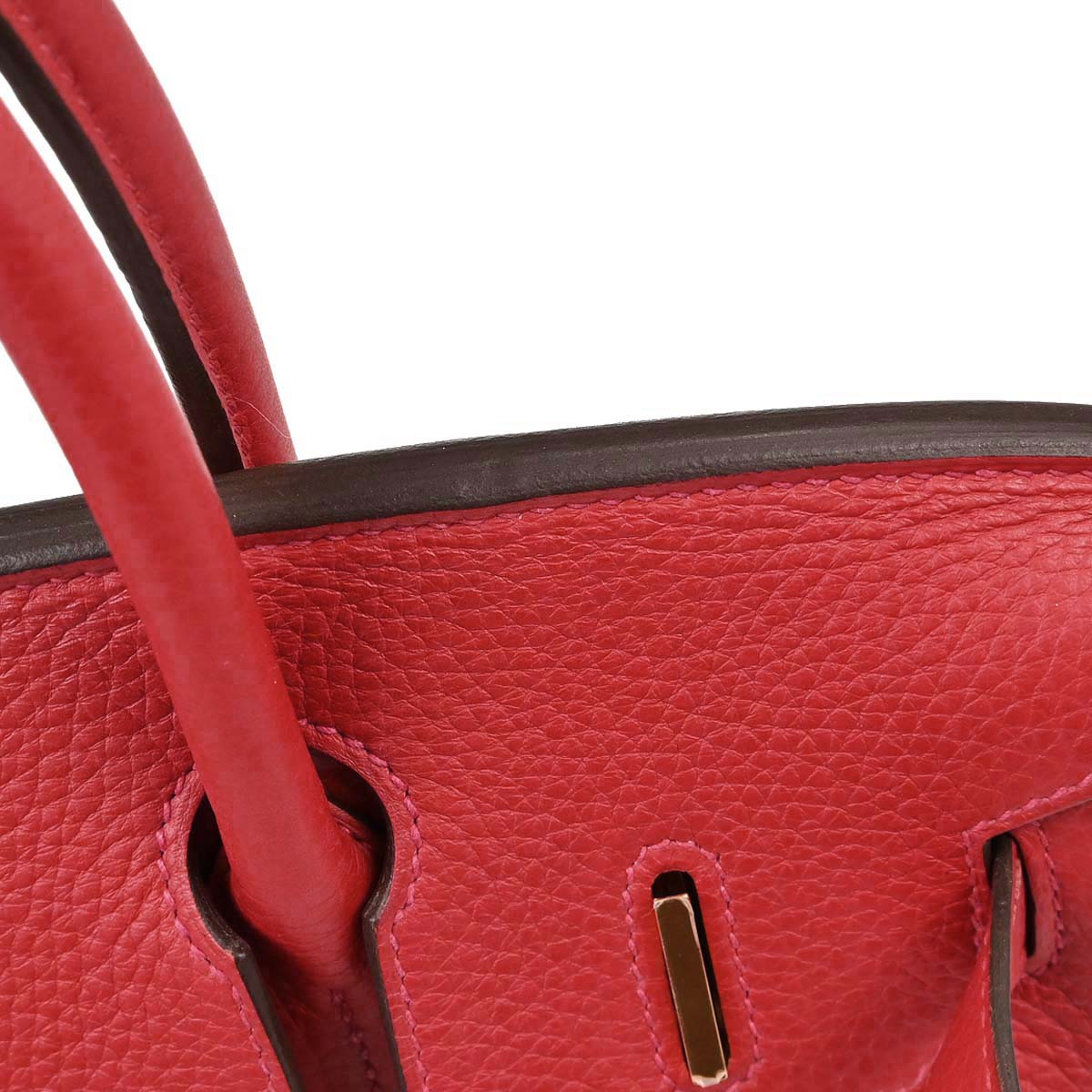 Hermes Rouge Casaque Taurillon Clemence Birkin 30 Handbag