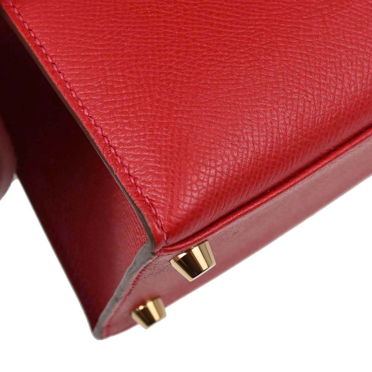 Hermes Rouge Casaque Epsom Kelly 28 Sellier 2way Shoulder Handbag