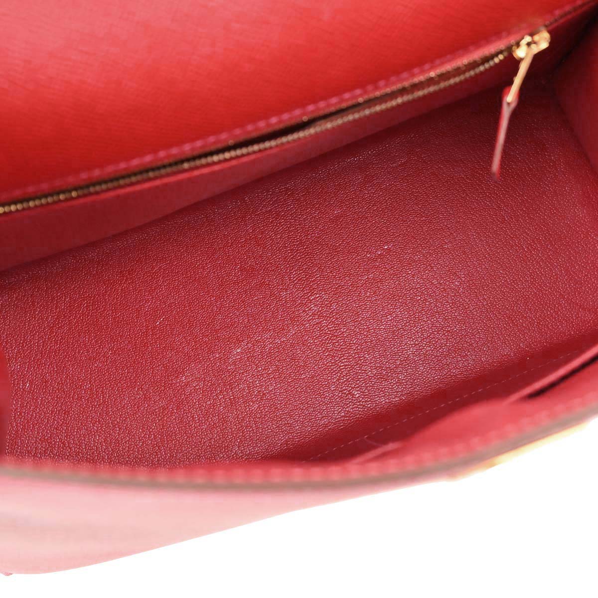 Hermes Rouge Casaque Epsom Kelly 28 Sellier 2way Shoulder Handbag