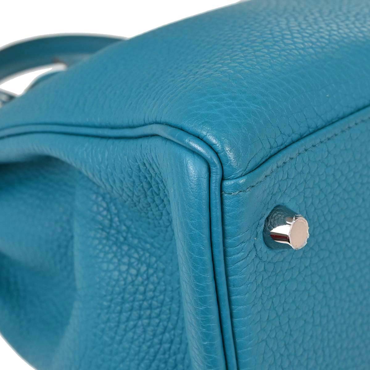 Hermes Blue Izmir Taurillon Clemence Kelly 32 Retourne 2way Shoulder Handbag