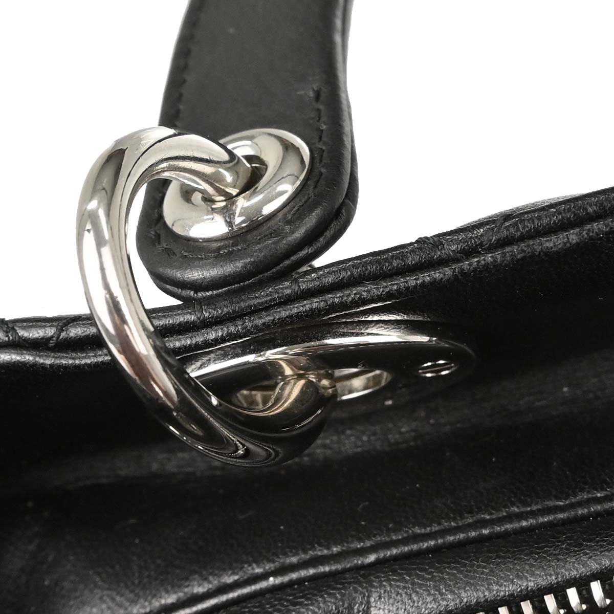 Christian Dior Black Lambskin Lady Dior Cannage 2way Shoulder Handbag