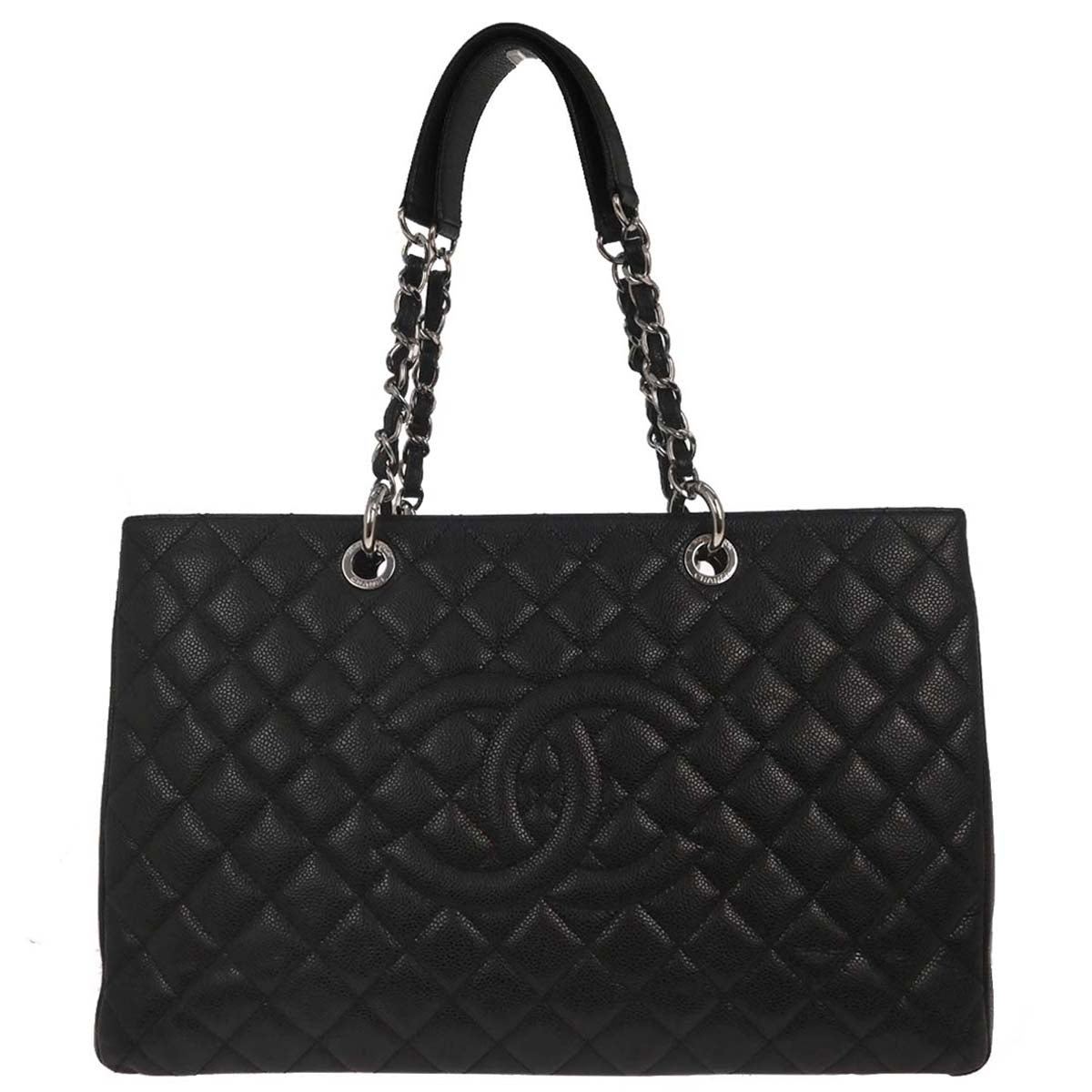 Chanel Black Caviar Skin Grand Shopping Tote GST XL Chain Handbag