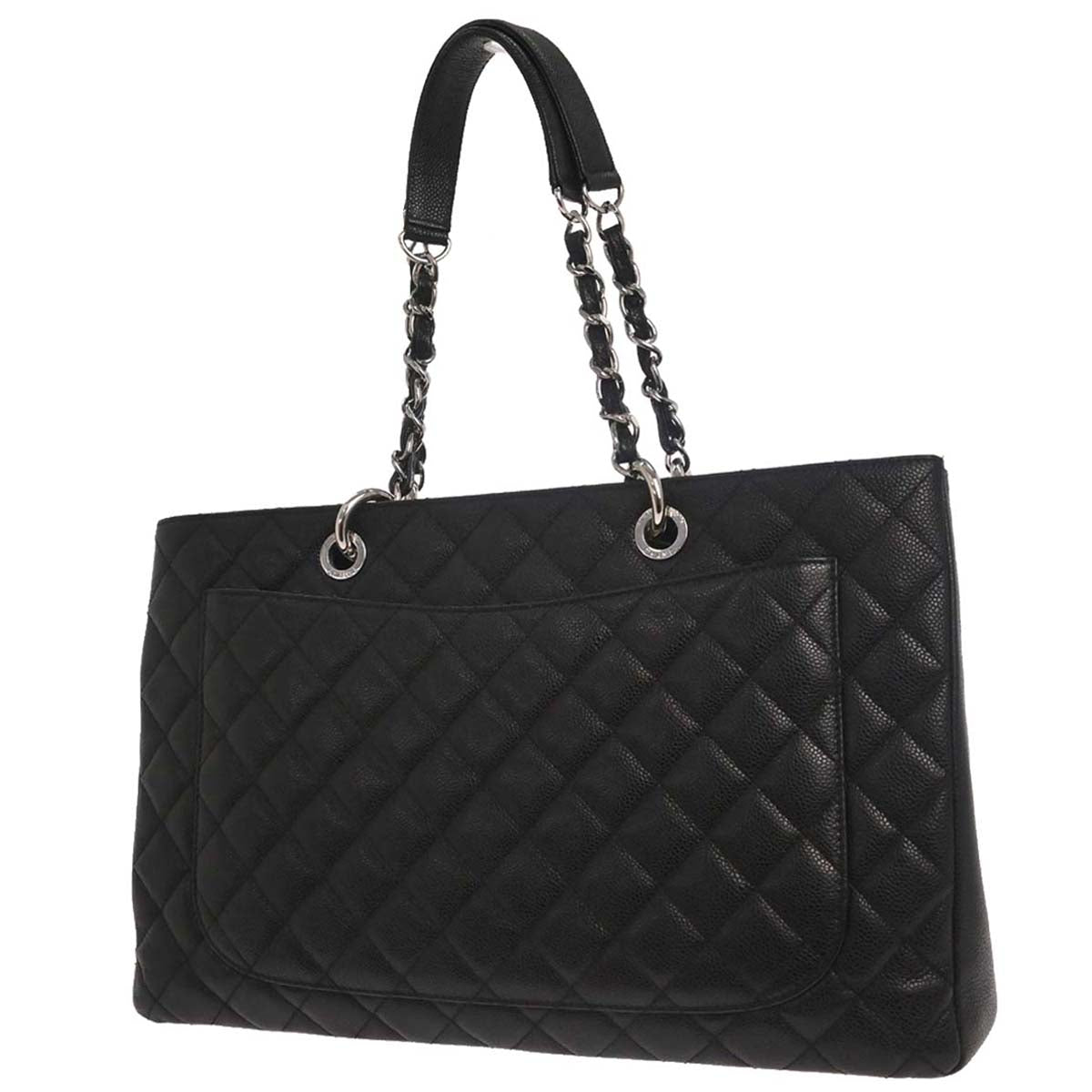 Chanel Black Caviar Skin Grand Shopping Tote GST XL Chain Handbag