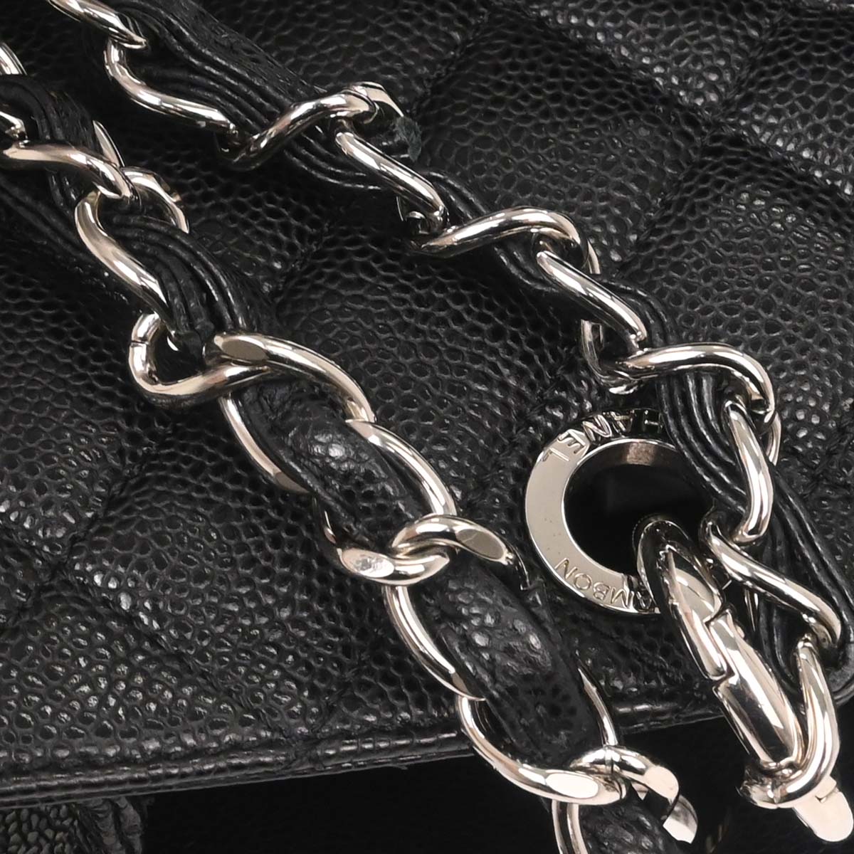 Chanel Black Caviar Skin Grand Shopping Tote GST XL Chain Handbag