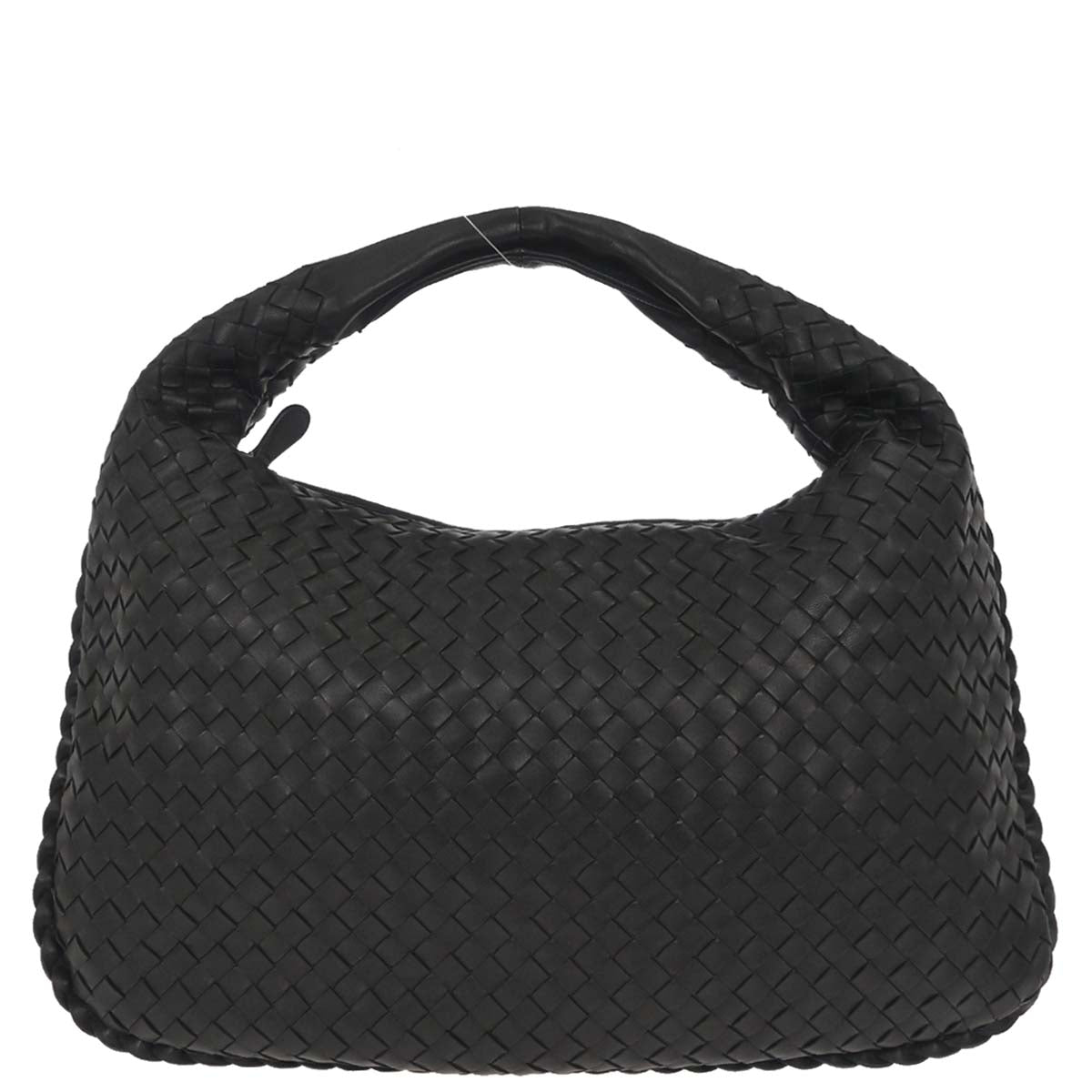 Bottega Veneta Black Lambskin Intrecciato Hobo Handbag