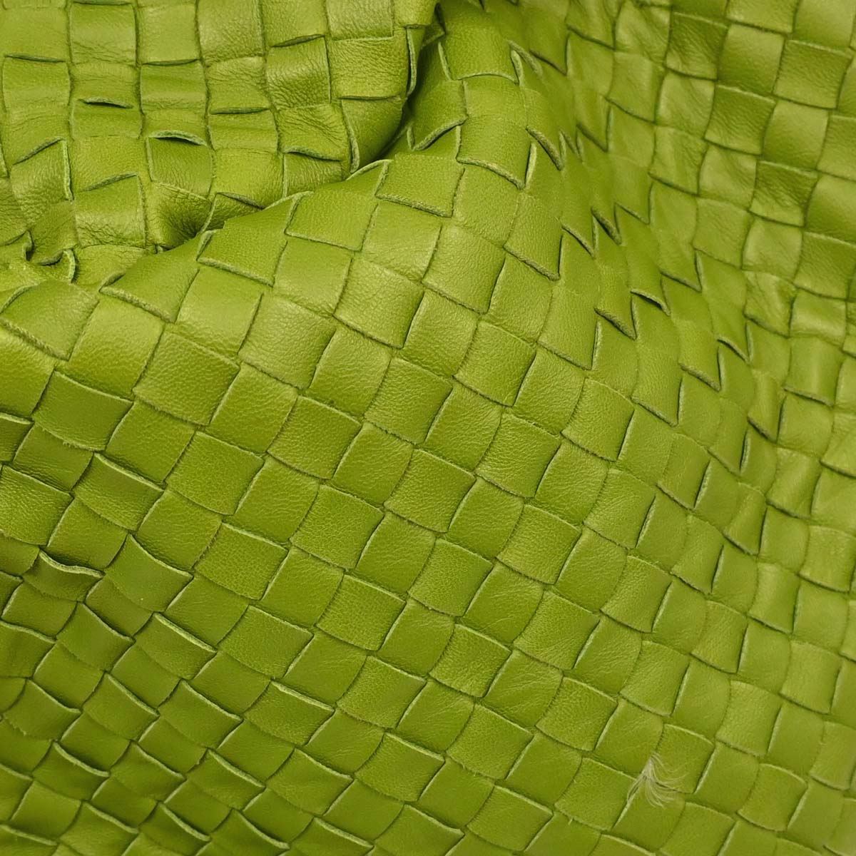 Bottega Veneta Green Lambskin Intrecciato Tote Handbag