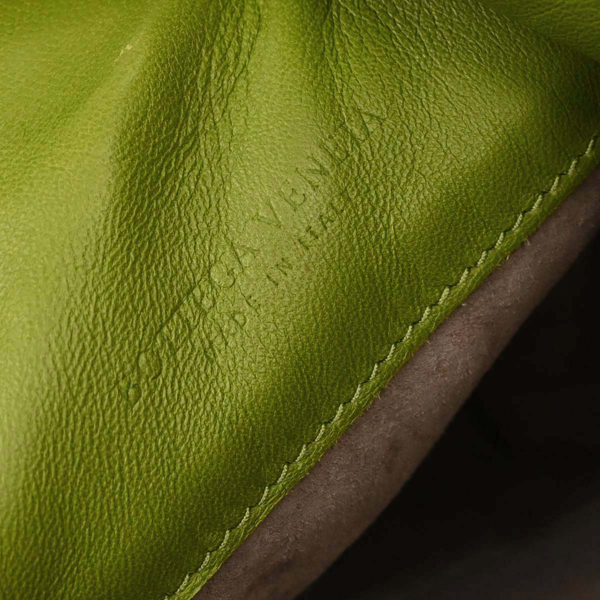 Bottega Veneta Green Lambskin Intrecciato Tote Handbag