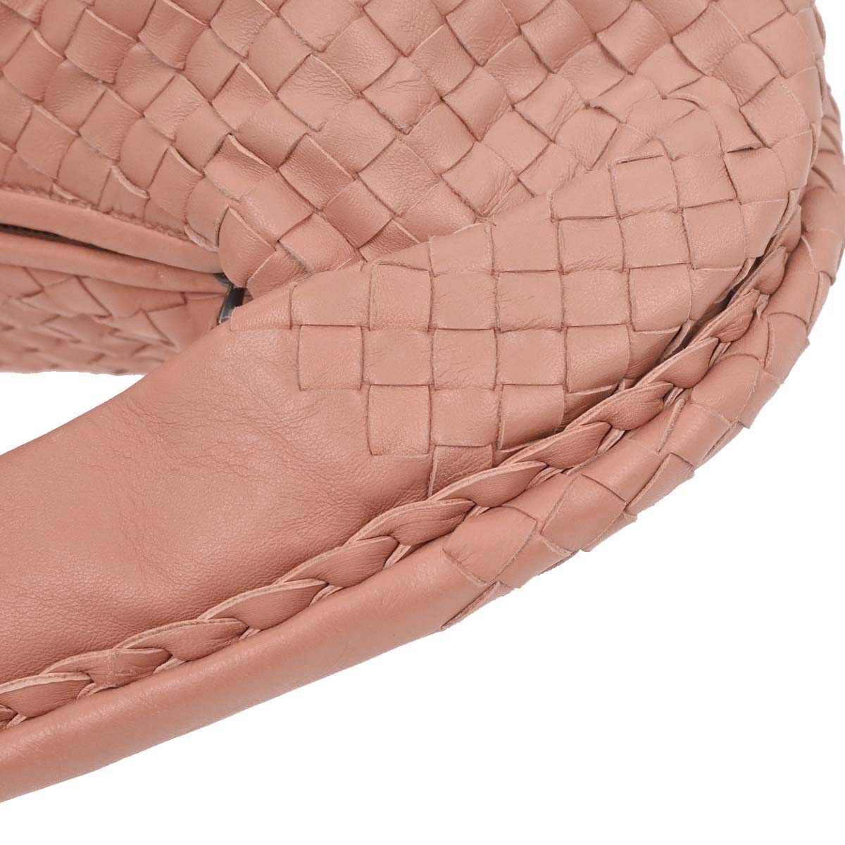 Bottega Veneta Pink Beige Lambskin Intrecciato Hobo Handbag