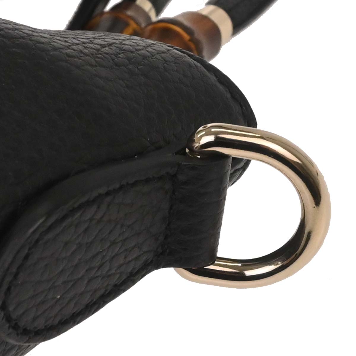 Gucci Black Leather Bamboo Tassel Tote 2way Shoulder Handbag