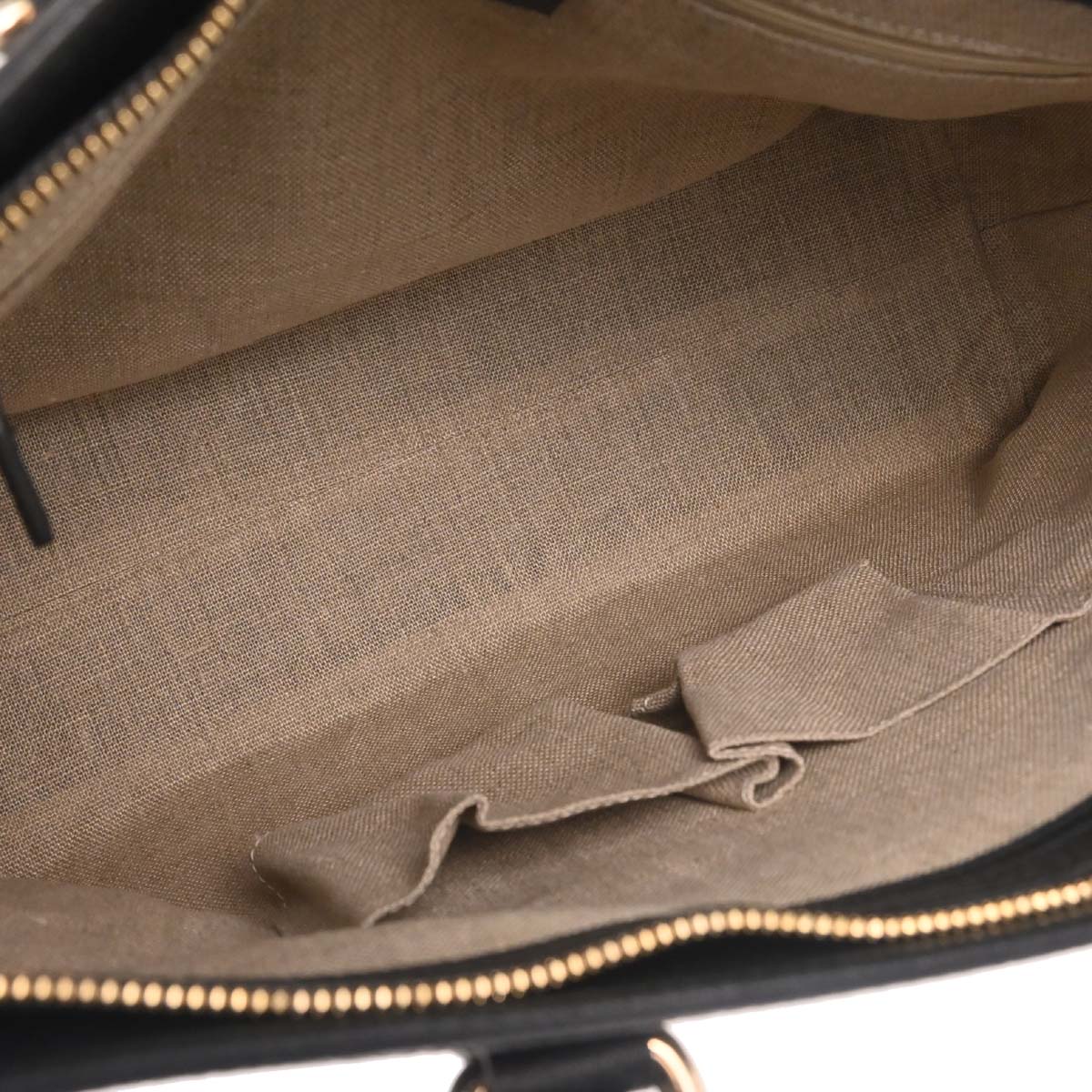 Gucci Black Leather Bamboo Tassel Tote 2way Shoulder Handbag