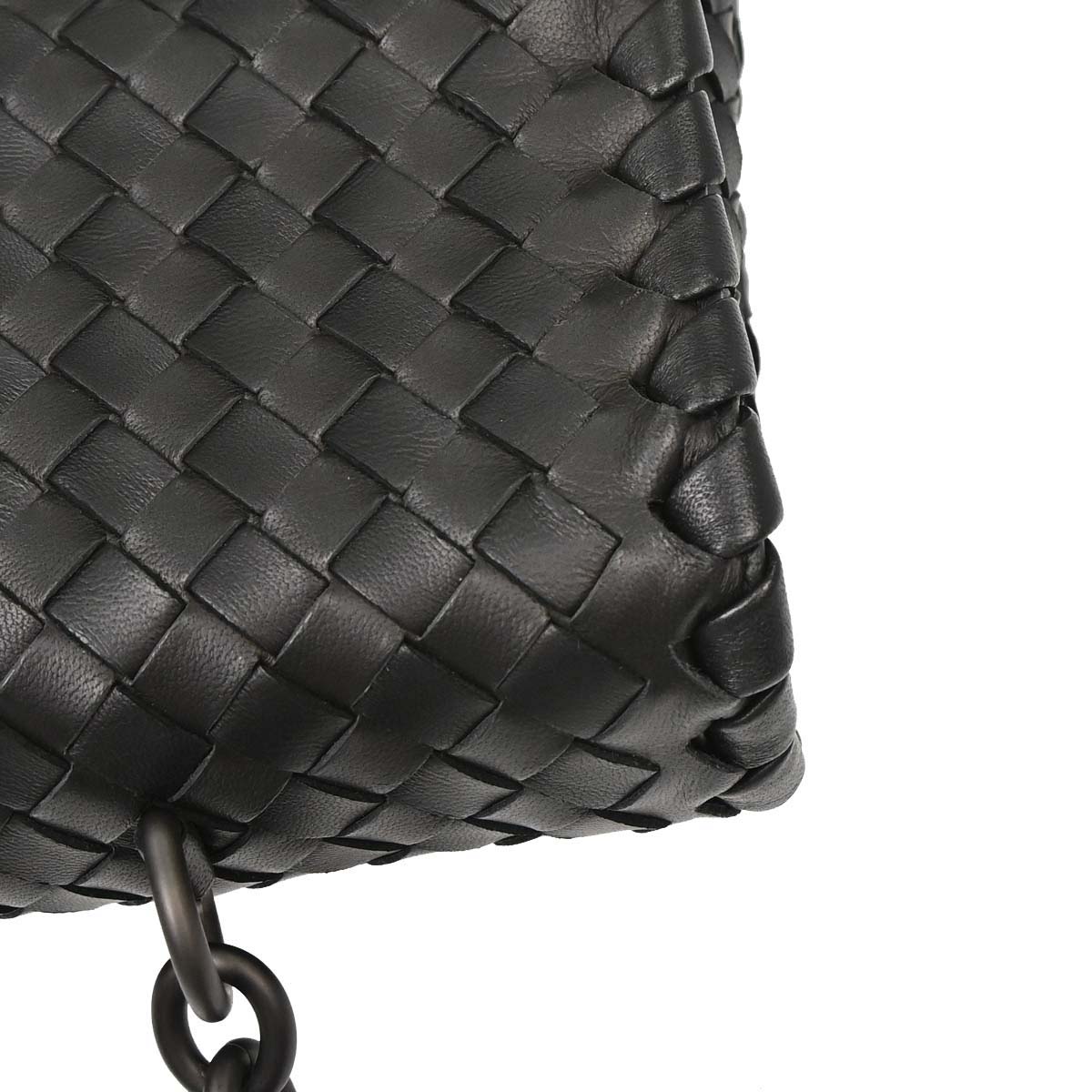 Bottega Veneta Black Lambskin Intrecciato Handbag
