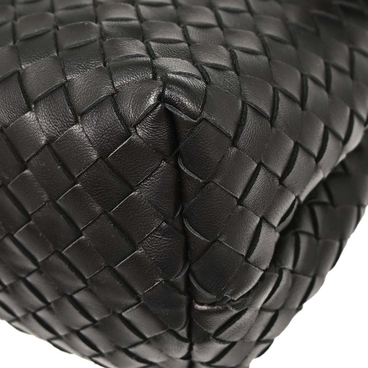 Bottega Veneta Black Lambskin Intrecciato Handbag