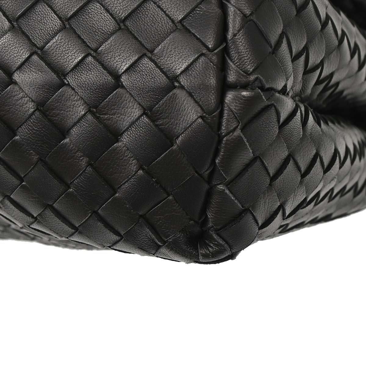 Bottega Veneta Black Lambskin Intrecciato Handbag