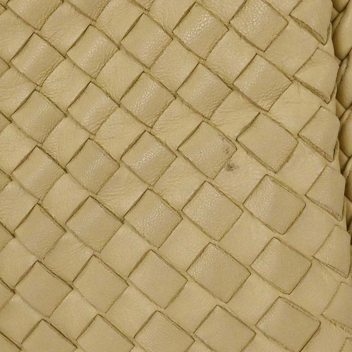 Bottega Veneta Beige Lambskin Intrecciato Hobo Handbag