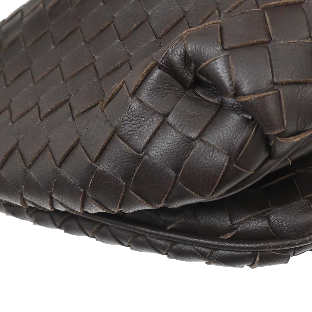 Bottega Veneta Brown Lambskin Intrecciato Shoulder Bag
