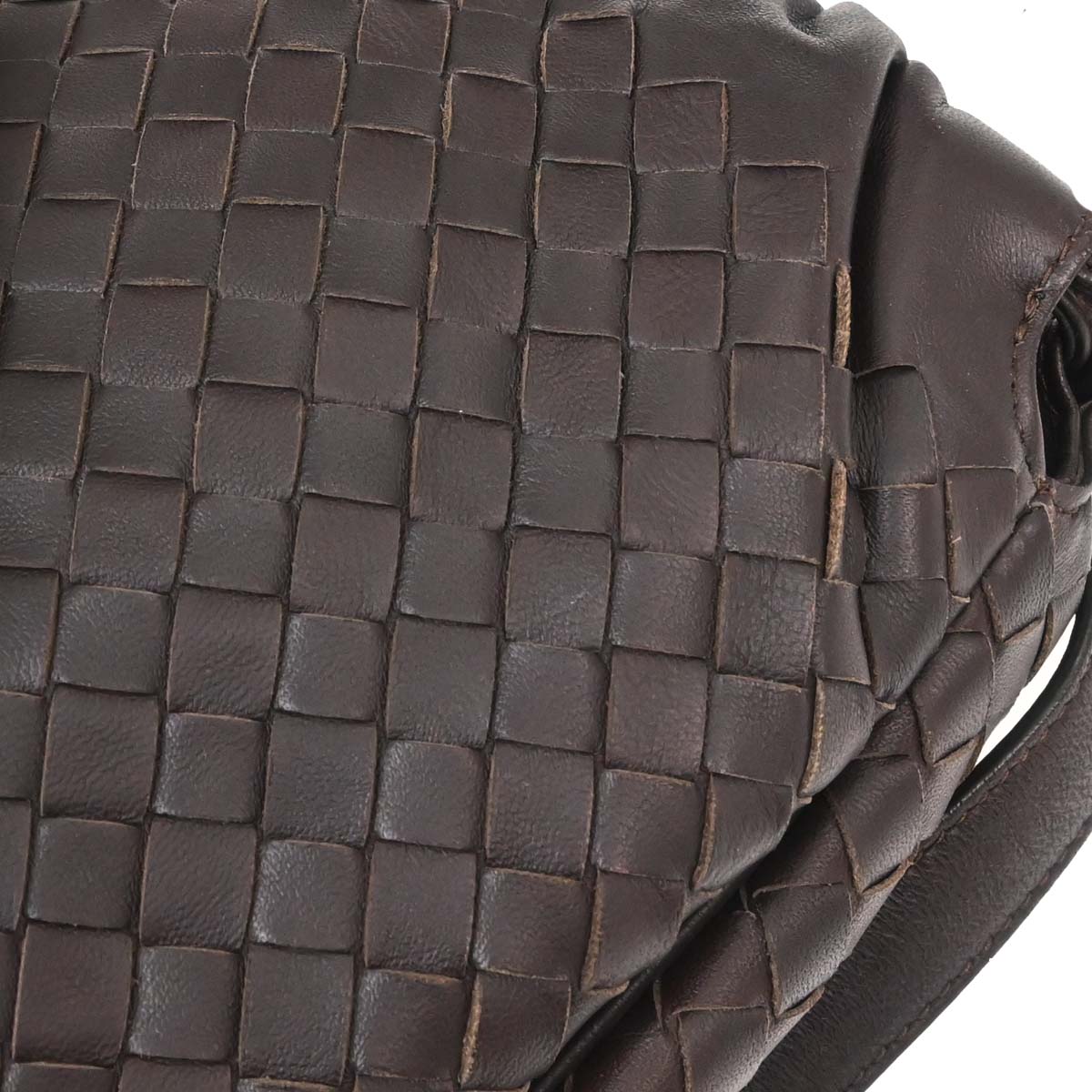 Bottega Veneta Brown Lambskin Intrecciato Shoulder Bag